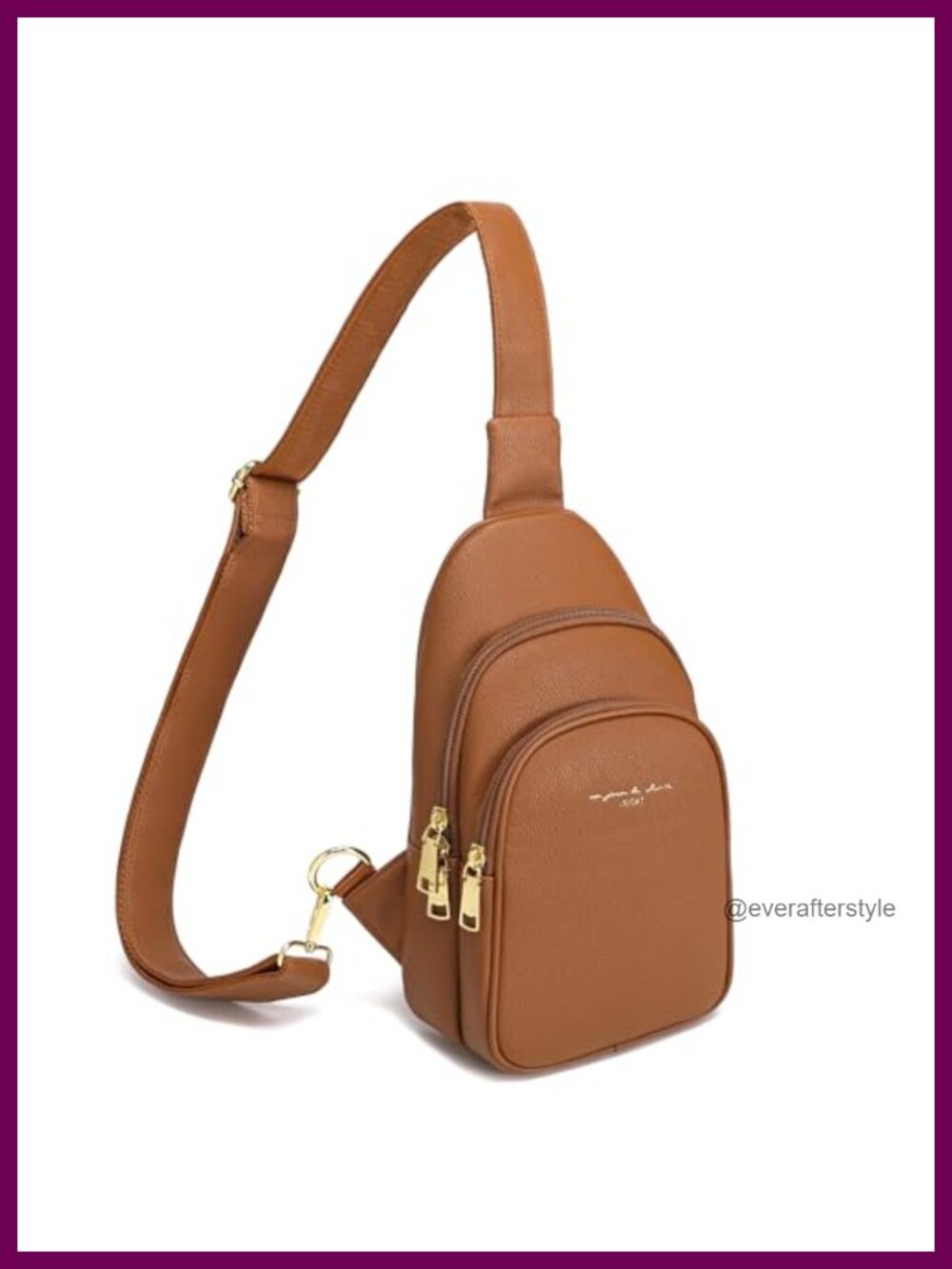 Faux Leather Small Sling Crossbody Bag Multi-Pocket Hands-Free